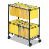 Safco® Two-Tier Rolling File Cart, Metal, 3 Bins, 25.75" x 14" x 29.75", Black (SAF5278BL) Each