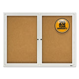 Quartet® Enclosed Cork Bulletin Board, Cork/Fiberboard, 48 x 36, Tan Surface, Silver Aluminum Frame (QRT2124) Each