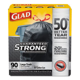 Glad® Drawstring Large Trash Bags, 30 gal, 1.05 mil, 30" x 33", Black, 90/Carton (CLO78952) Case of 90