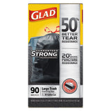 Glad® Drawstring Large Trash Bags, 30 gal, 1.05 mil, 30" x 33", Black, 90/Carton (CLO78952) Case of 90