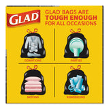 Glad® Drawstring Large Trash Bags, 30 gal, 1.05 mil, 30" x 33", Black, 15 Bags/Box, 6 Boxes/Carton (CLO78966) Case of 90