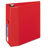 Avery® Heavy-Duty Non-View Binder with DuraHinge, Locking One Touch EZD Rings and Thumb Notch, 3 Rings, 5" Capacity, 11 x 8.5, Red (AVE79586) Each