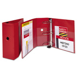 Avery® Heavy-Duty Non-View Binder with DuraHinge, Locking One Touch EZD Rings and Thumb Notch, 3 Rings, 5" Capacity, 11 x 8.5, Red (AVE79586) Each