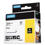 DYMO® Rhino Permanent Vinyl Industrial Label Tape, 0.75" x 18 ft, White/Black Print (DYM18445) Each