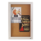 Quartet® Enclosed Indoor Cork Bulletin Board with One Hinged Door, 24 x 36, Tan Surface, Silver Aluminum Frame (QRT2363) Each