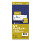 Adams® Gift Certificates with Envelopes, 8 x 3.4, White/Canary, 25/Book (ABFGFTC1) Pack of 25