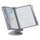 Durable® SHERPA Motion Desk Reference System, 10 Panels, Gray Borders (DBL553937) Each