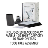 Durable® SHERPA Motion Desk Reference System, 10 Panels, Black Borders (DBL553901) Each