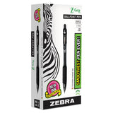 Zebra® Z-Grip Ballpoint Pen, Retractable, Medium 1 mm, Black Ink, Clear/Black Barrel, 12/Pack (ZEB22210) Box of 12