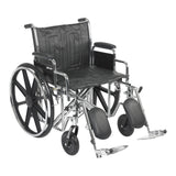 McKesson Bariatric Wheelchair Dual Axle Desk Length Arm Swing-Away Elevating Legrest Black Upholstery 22 Inch Seat Width Adult 450 lbs. Weight Capacity (1065281_EA) 1/EA