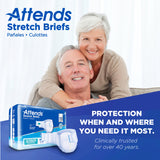 Attends® Stretch Unisex Adult Incontinence Brief Medium / Regular Disposable Heavy Absorbency (980213_BG) 24/BG
