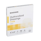 McKesson Thin Hydrocolloid Dressing Film Backing 4 X 4 Inch Square Hydrocolloid / Film (882982_BX) 10/BX