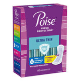 Poise® Fresh Protection™ Ultra Thin Bladder Control Pad 9.4 Inch Length Moderate Absorbency Sodium Polyacrylate Core One Size Fits Most (1160323_CS) 180/CS