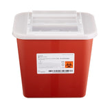 McKesson Prevent® Sharps Container Red Base 10-1/4 H X 7 W X 10-1/2 D Inch Horizontal Entry 2 Gallon (855063_EA) 1/EA