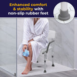 drive™ Bath Bench Padded Removable Arms Aluminum Frame With Backrest 16 Inch Seat Width 300 lbs. Weight Capacity (1032859_EA) 1/EA