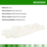 McKesson Confiderm® Exam Glove Large NonSterile Latex Standard Cuff Length Fully Textured Ivory Not Rated (921599_BX) 100/BX