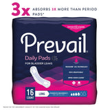 Prevail® Daily Pads Bladder Control Pad 11 Inch Length Moderate Absorbency Polymer Core One Size Fits Most (409933_BG) 16/BG