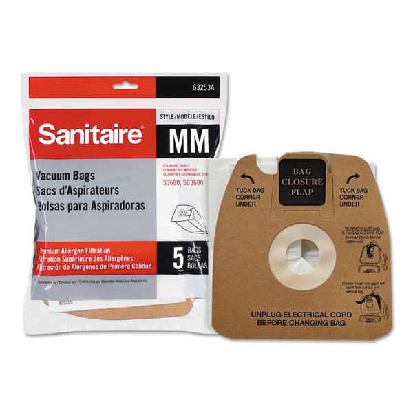 Sanitaire® Style MM Disposable Dust Bags with Allergen Filter for SC3683A/SC3683B, 5/Pack (EUR63253A10)