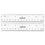 Universal® Clear Plastic Ruler, Standard/Metric, 6" Long, Clear, 2/Pack (UNV59025) Pack of 2