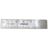 Universal® Stainless Steel Ruler, Standard/Metric, 6" Long (UNV59026) Each