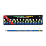 Ticonderoga® Erasable Colored Pencils, 2.6 mm, 2B, Blue Lead, Blue Barrel, Dozen (DIX14209) 1 Dozen