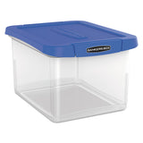 Bankers Box® Heavy Duty Plastic File Storage, Letter/Legal Files, 14" x 17.38" x 10.5", Clear/Blue (FEL0086201) Each