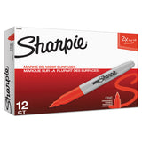 Sharpie® Super Permanent Marker, Fine Bullet Tip, Red, Dozen (SAN33002) 1 Dozen