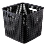 Advantus Plastic Weave Bin, Extra Large, 12.5" x 12.5" x 11.13", Black, 2/Pack (AVT40376) Each