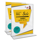 Universal® Clear 2-Sided T-Style Freestanding Frame, 8.5 x 11, 2/Pack (UNV76864) Pack of 2