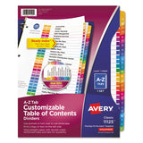 Avery® Customizable TOC Ready Index Multicolor Tab Dividers, 26-Tab, A to Z, 11 x 8.5, White, Traditional Color Tabs, 1 Set (AVE11125) Set of 26
