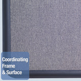 Quartet® Contour Fabric Bulletin Board, 48 x 36, Light Blue Surface, Navy Blue Plastic Frame (QRT7694BE) Each
