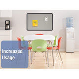 Quartet® Contour Fabric Bulletin Board, 48 x 36, Gray Surface, Black Plastic Frame (QRT7694G) Each