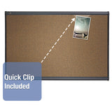 Quartet® Prestige Bulletin Board, Brown Graphite-Blend Surface, 48 x 36, Graphite Gray Aluminum Frame (QRTB244G) Each