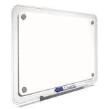 Quartet® iQ Total Erase Translucent-Edge Board, 11 x 7, White Surface, Clear Plastic Frame (QRTTM1107) Each