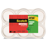 Scotch® Tough Grip Moving Packaging Tape, 3" Core, 1.88" x 54.6 yds, Clear, 6/Pack (MMM35006ESF) Pack of 6