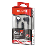Maxell® B-13 Bass Earbuds with Microphone, 52" Cord, Black (MAX199621) Each