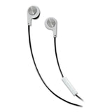 Maxell® B-13 Bass Earbuds with Microphone, 52" Cord, White (MAX199725) Each