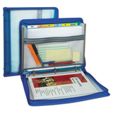C-Line® Zippered Binder with Expanding File, 2" Expansion, 7 Sections, Zipper Closure, 1/6-Cut Tabs, Letter Size, Bright Blue (CLI48115) Each
