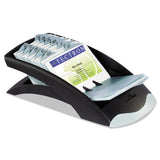 Durable® VISIFIX Desk Business Card File, Holds 200 2.88 x 4.13 Cards, 5 x 9.31 x 3.56, Plastic, Graphite/Black (DBL241301) Each