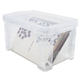 Advantus Super Stacker Storage Boxes, Holds 400 3 x 5 Cards, 6.25 x 3.88 x 3.5, Plastic, Clear (AVT40307) Each