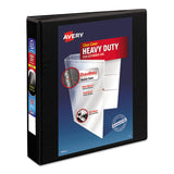 Avery® Heavy-Duty Non Stick View Binder with DuraHinge and Slant Rings, 3 Rings, 1.5" Capacity, 11 x 8.5, Black, (5400) (AVE05400) Each