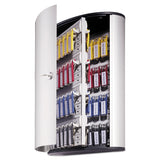 Durable® Locking Key Cabinet, 72-Key, Brushed Aluminum, Silver, 11.75 x 4.63 x 15.75 (DBL195523) Each