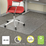 Alera® Occasional Use Studded Chair Mat for Flat Pile Carpet, 46 x 60, Rectangular, Clear (ALEMAT4660CFPR) Each