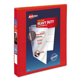 Avery® Heavy-Duty View Binder with DuraHinge and One Touch EZD Rings, 3 Rings, 1" Capacity, 11 x 8.5, Red (AVE79170) Each