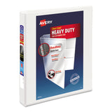 Avery® Heavy-Duty View Binder with DuraHinge and One Touch EZD Rings, 3 Rings, 1" Capacity, 11 x 8.5, White (AVE79199) Each