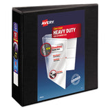 Avery® Heavy-Duty View Binder with DuraHinge and Locking One Touch EZD Rings, 3 Rings, 3" Capacity, 11 x 8.5, Black (AVE79693) Each