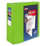 Avery® Heavy-Duty View Binder with DuraHinge and Locking One Touch EZD Rings, 3 Rings, 5" Capacity, 11 x 8.5, Chartreuse (AVE79815) Each