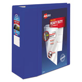 Avery® Heavy-Duty View Binder with DuraHinge and Locking One Touch EZD Rings, 3 Rings, 5" Capacity, 11 x 8.5, Pacific Blue (AVE79817) Each