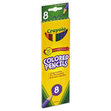Crayola® Long-Length Colored Pencil Set, 3.3 mm, 2B, Assorted Lead and Barrel Colors, 8/Pack (CYO684008) 1 Pack of 8