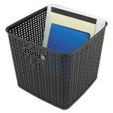 Advantus Plastic Weave Bin, Extra Large, 12.5" x 12.5" x 11.13", Black, 2/Pack (AVT40376) Each